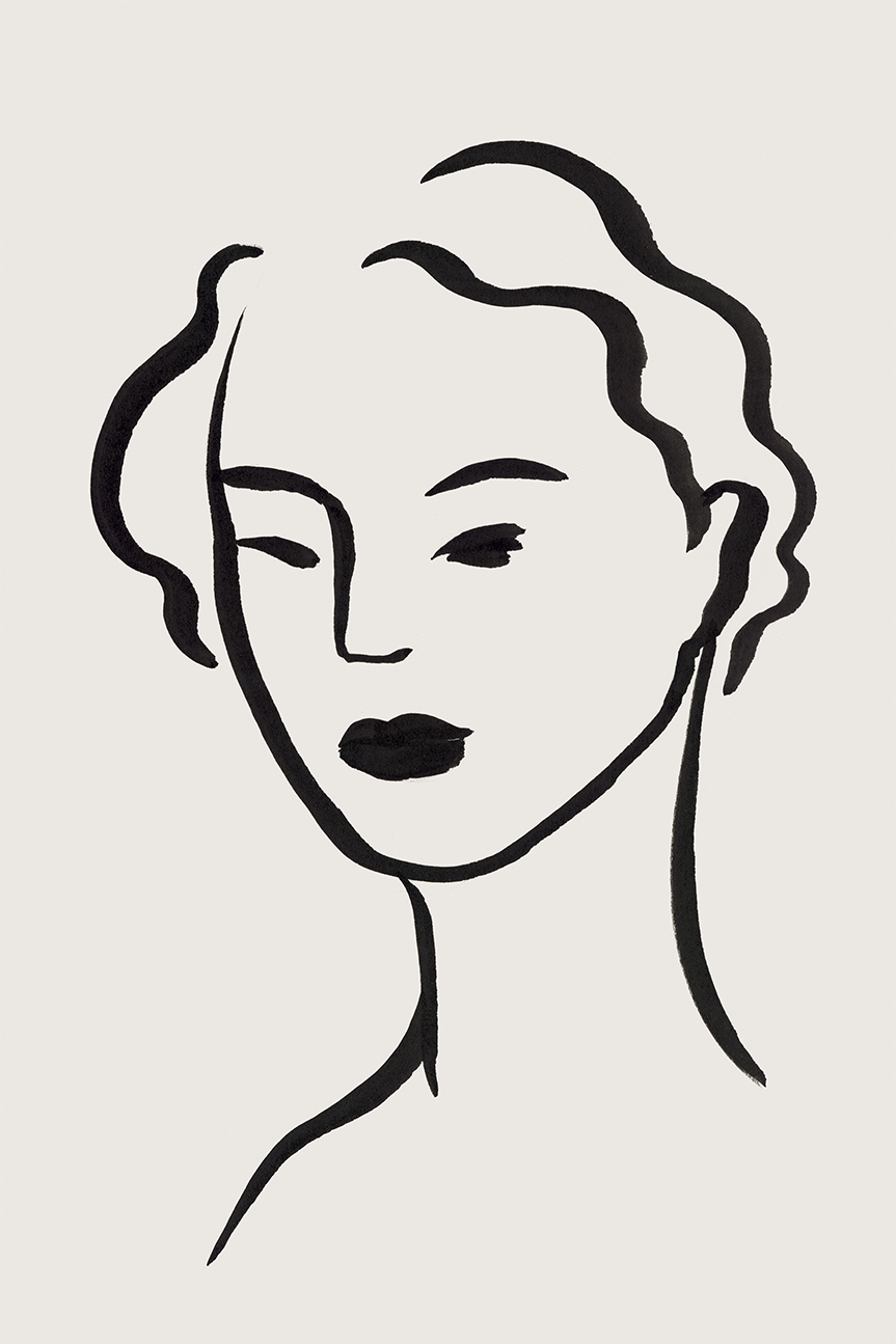 wall-art-print-canvas-poster-framed-Figurative Face, Style A-1