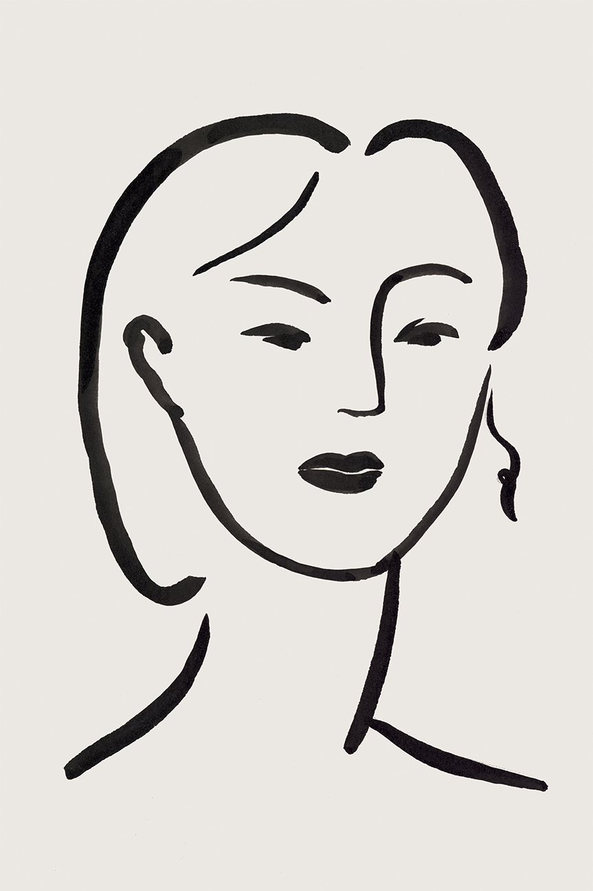 wall-art-print-canvas-poster-framed-Figurative Face, Style B-1