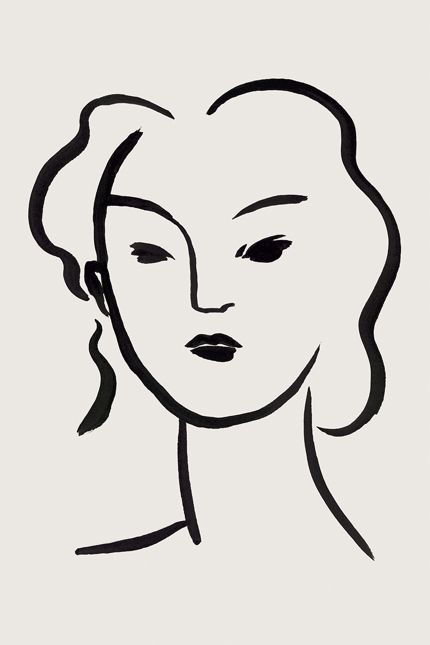 wall-art-print-canvas-poster-framed-Figurative Face, Style C-1