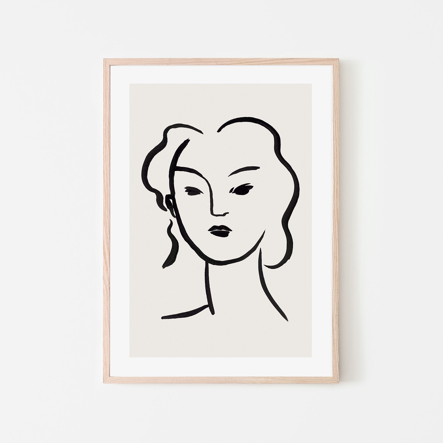 wall-art-print-canvas-poster-framed-Figurative Face, Style C-6