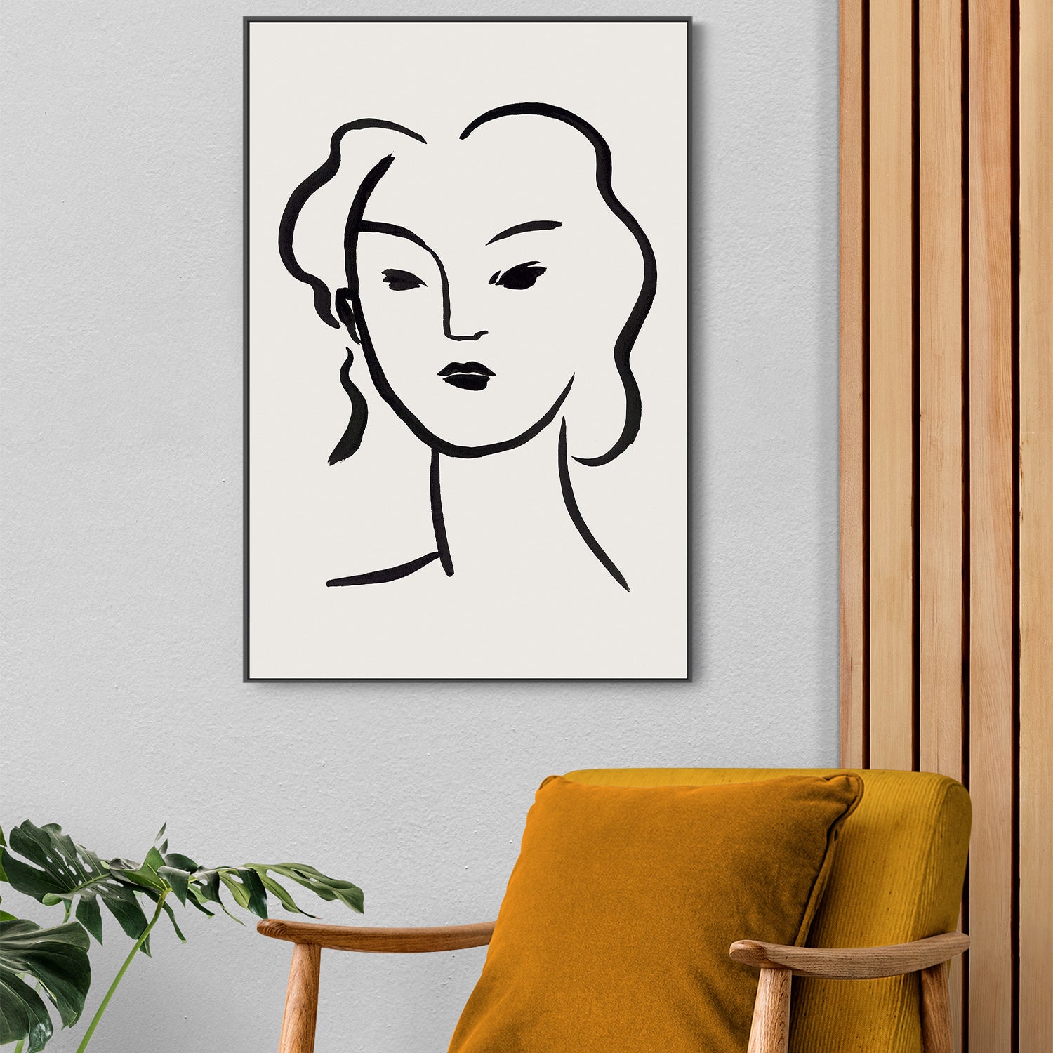wall-art-print-canvas-poster-framed-Figurative Face, Style C-7