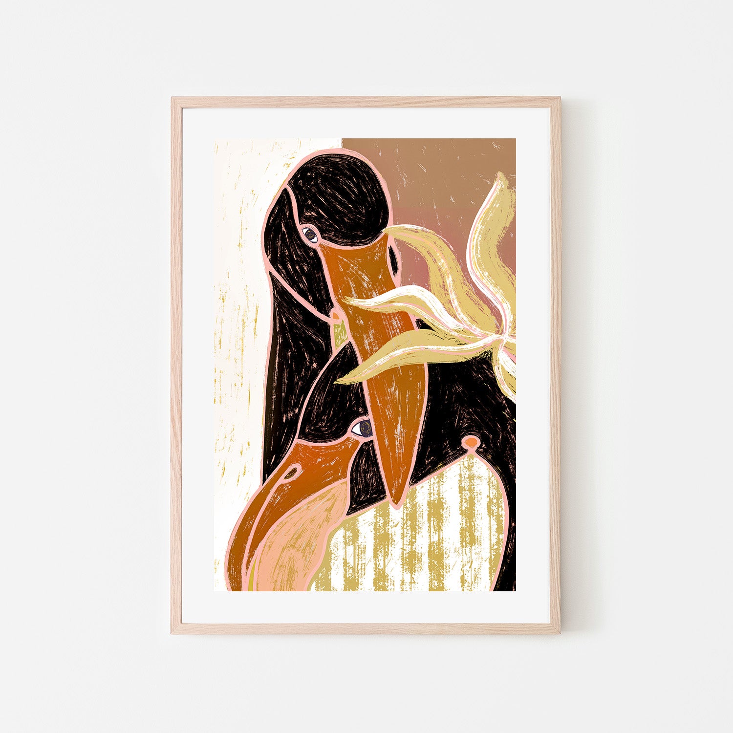 wall-art-print-canvas-poster-framed-Flamingo Harp Duet-6