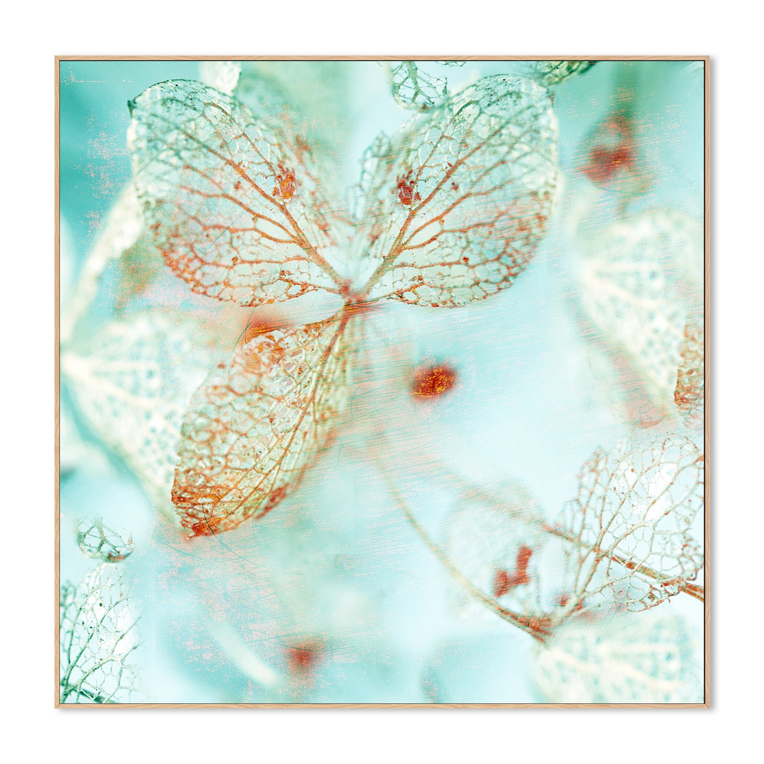 wall-art-print-canvas-poster-framed-Floral Blues, Style A-4
