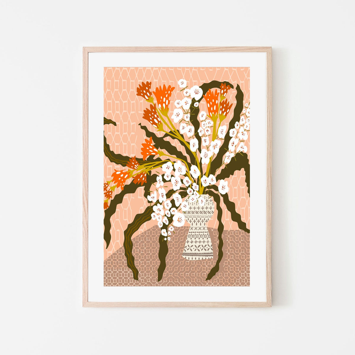 wall-art-print-canvas-poster-framed-Floral Contemporary Still Life Peach Fuzz-6