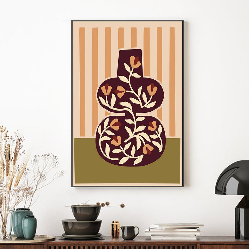 wall-art-print-canvas-poster-framed-Floral Vine Vase, By Margaux Fugier-GIOIA-WALL-ART