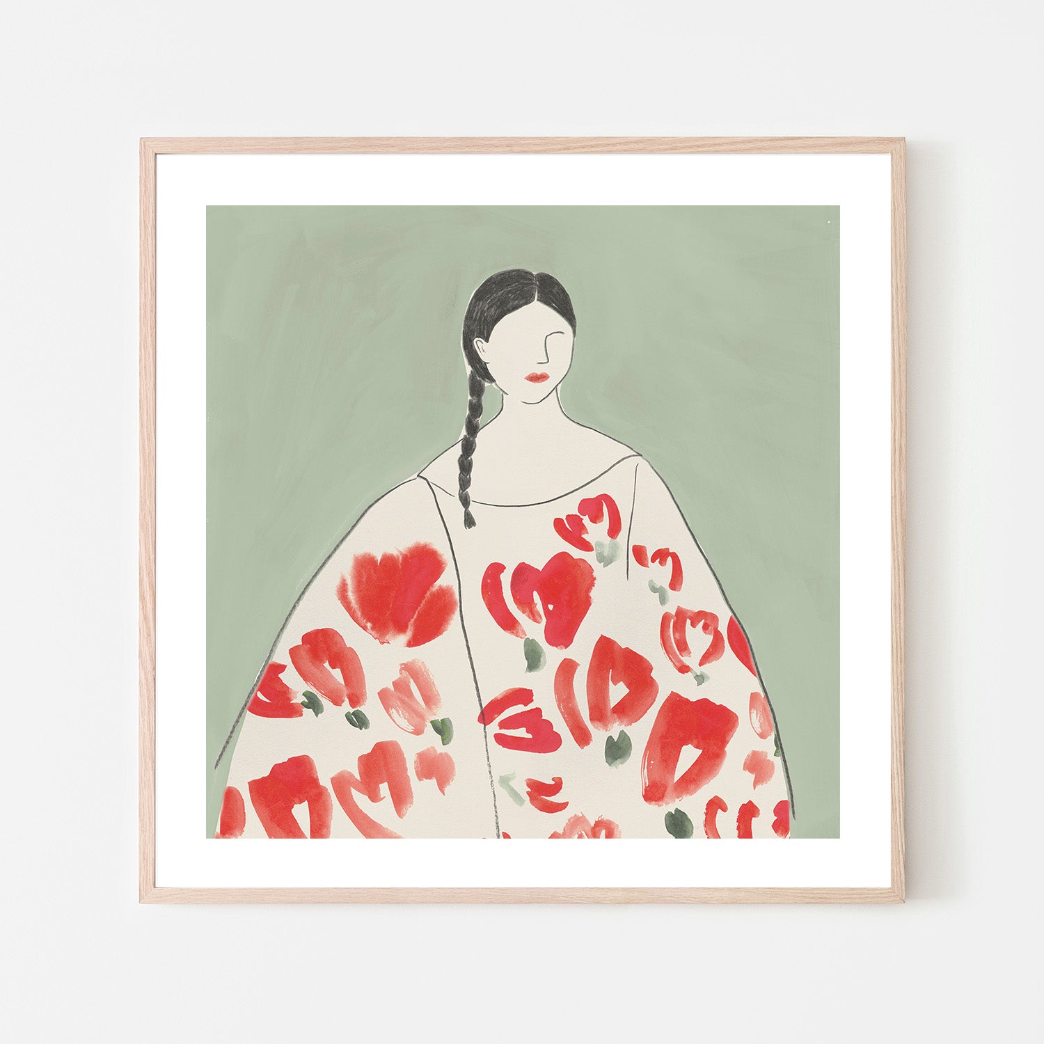 wall-art-print-canvas-poster-framed-Floral Woman, Style A , By Lily K-6