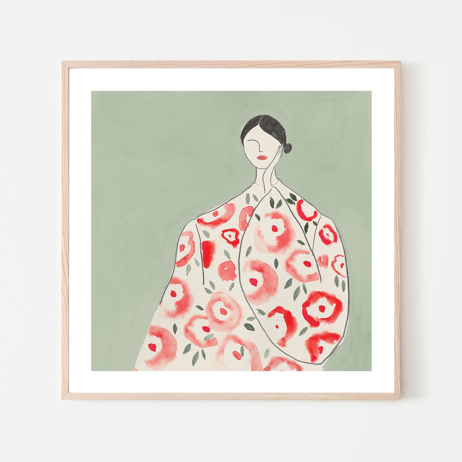 wall-art-print-canvas-poster-framed-Floral Woman, Style B , By Lily K-6