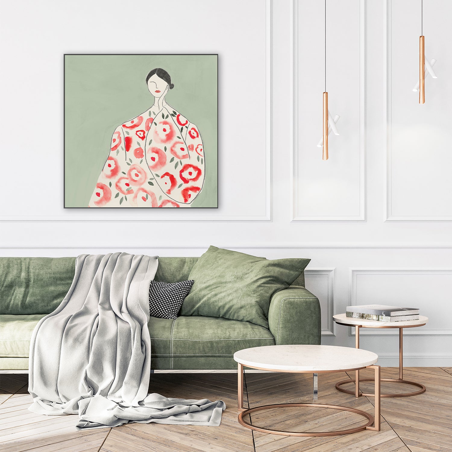 wall-art-print-canvas-poster-framed-Floral Woman, Style B , By Lily K-7