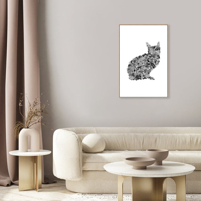 wall-art-print-canvas-poster-framed-Flower Cat, Style C-by-Danushka Abeygoda-Gioia Wall Art