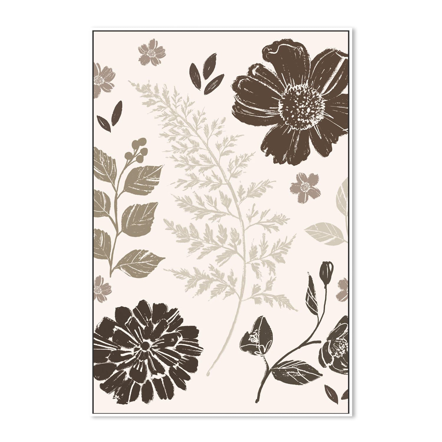 wall-art-print-canvas-poster-framed-Flower Feast , Style B, Brown v2-5