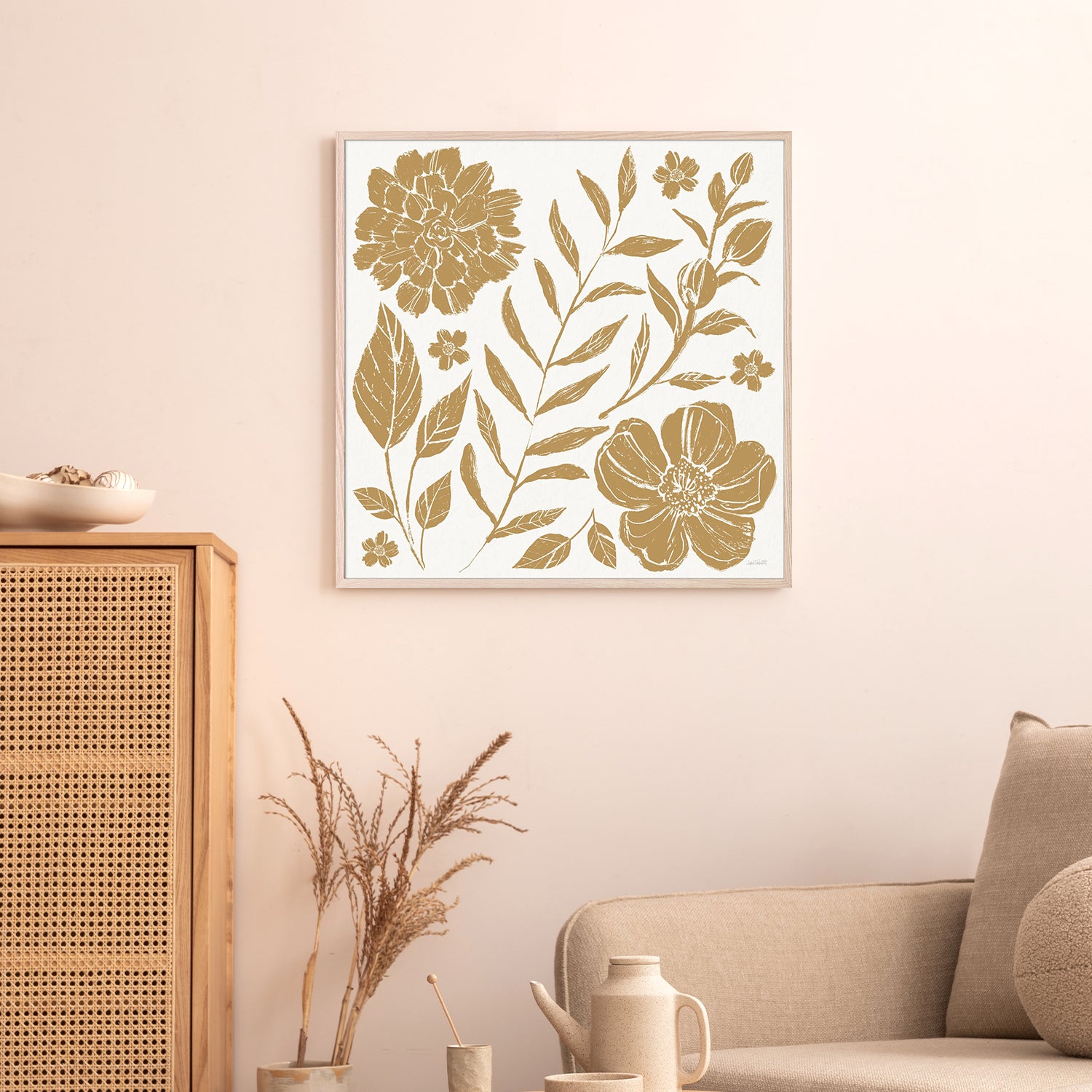 wall-art-print-canvas-poster-framed-Flower Fest, Style A, Mono-8