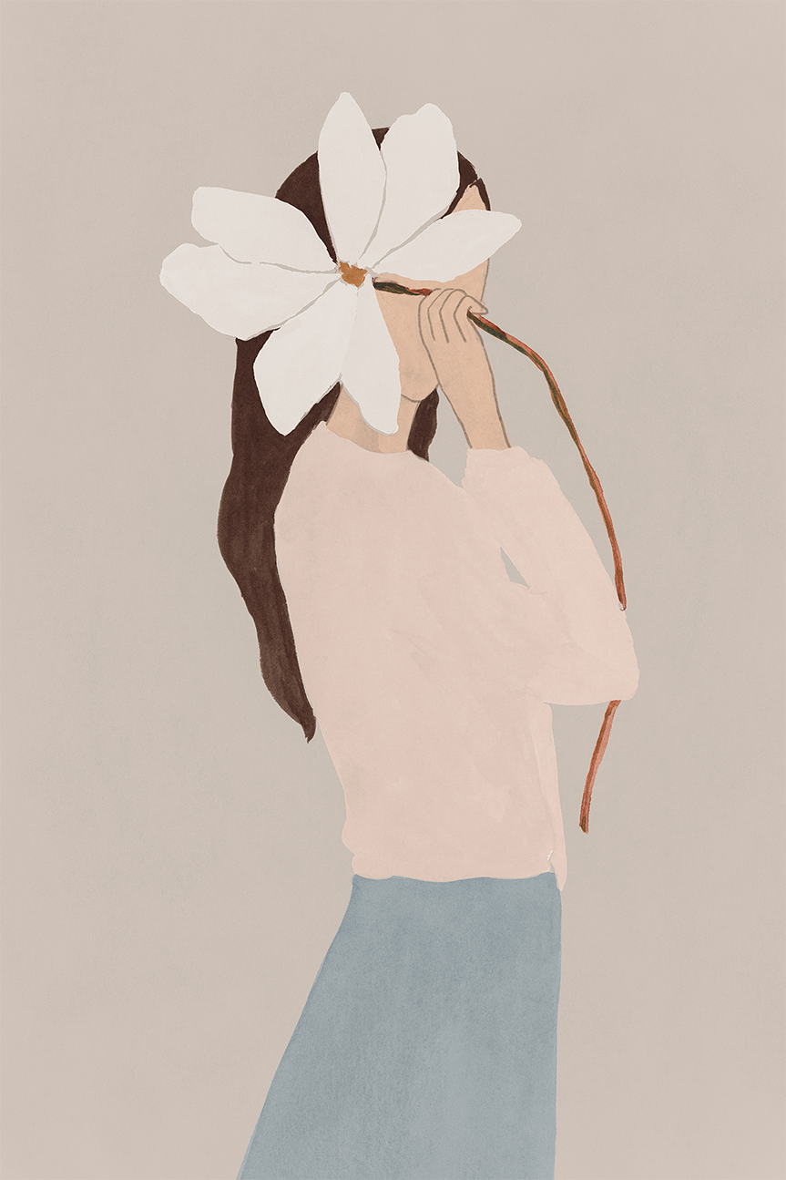 wall-art-print-canvas-poster-framed-Flower Woman, Style B , By Lily K-1