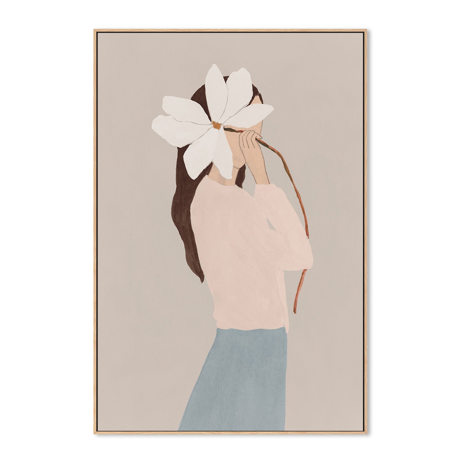 wall-art-print-canvas-poster-framed-Flower Woman, Style B , By Lily K-4