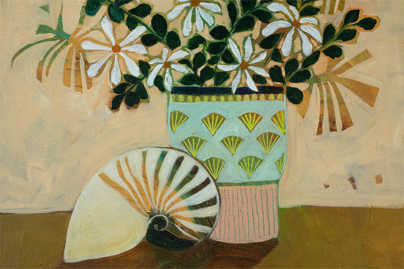 wall-art-print-canvas-poster-framed-Flowers and Shell , By Amanda Skye-1