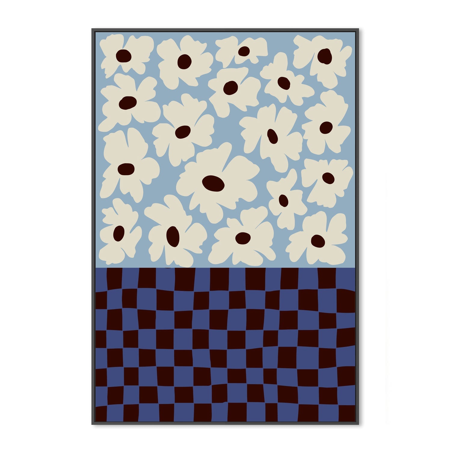 wall-art-print-canvas-poster-framed-Flowers Checkerboard , By Miho Art Studio-3