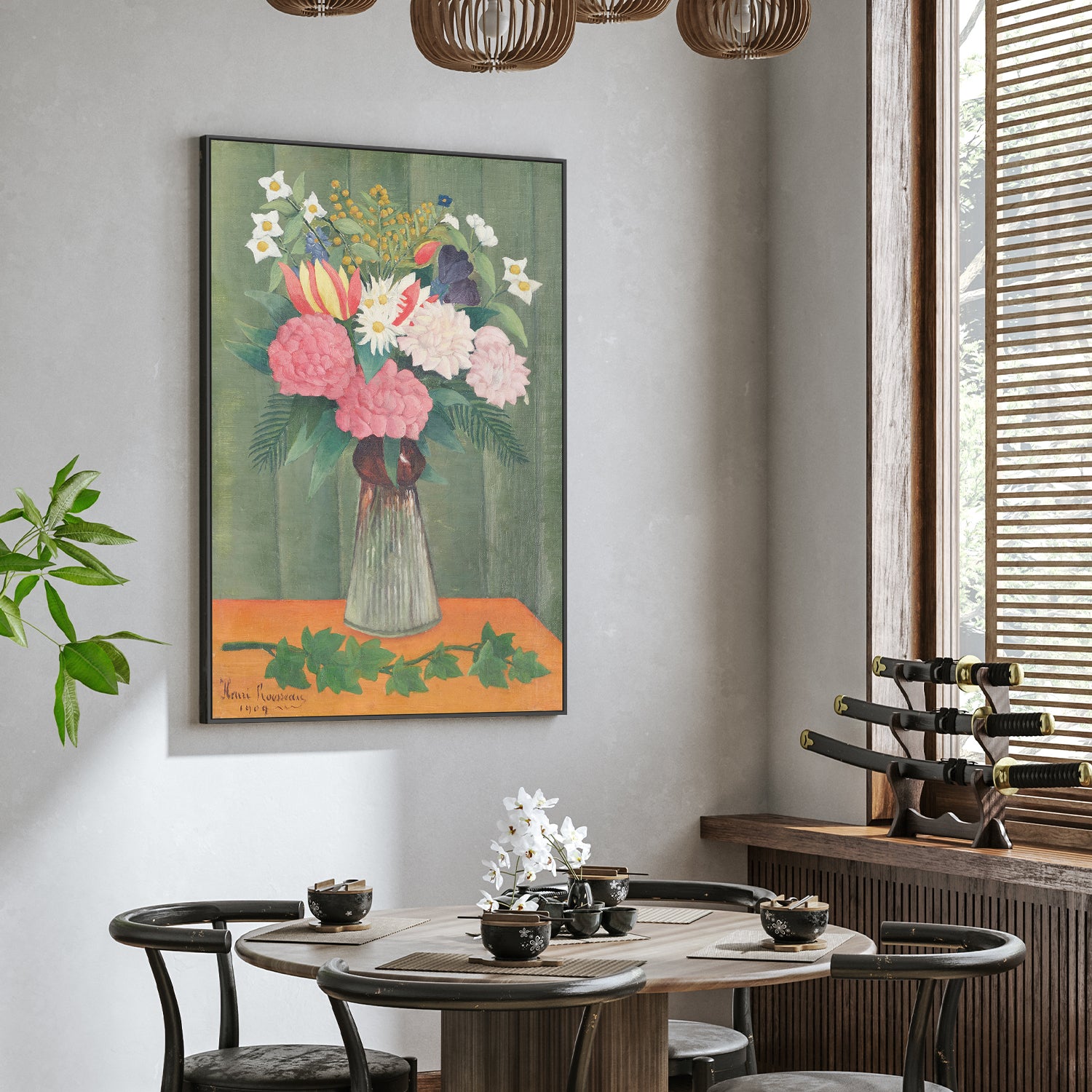 wall-art-print-canvas-poster-framed-Flowers In a Vase-2
