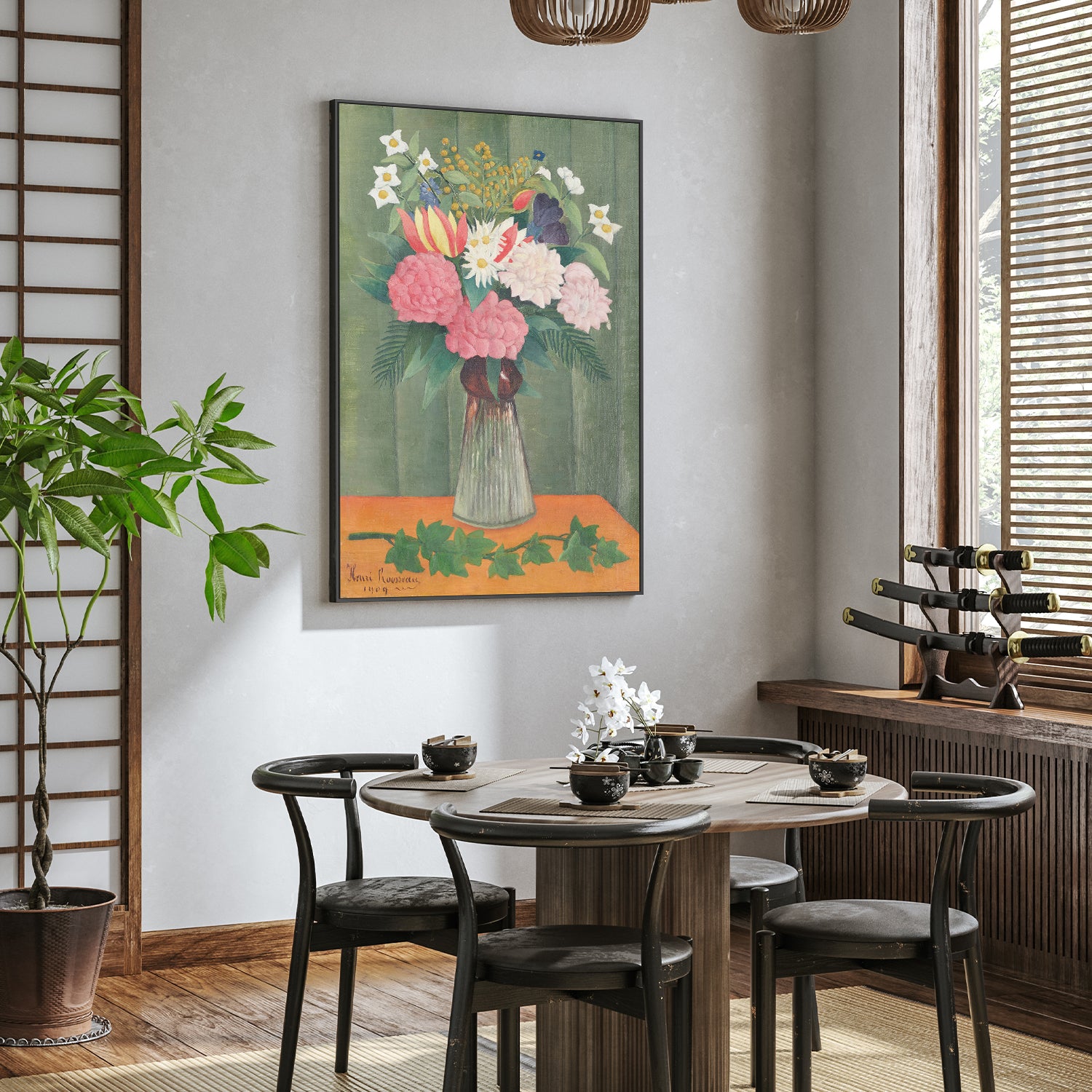 wall-art-print-canvas-poster-framed-Flowers In a Vase-7