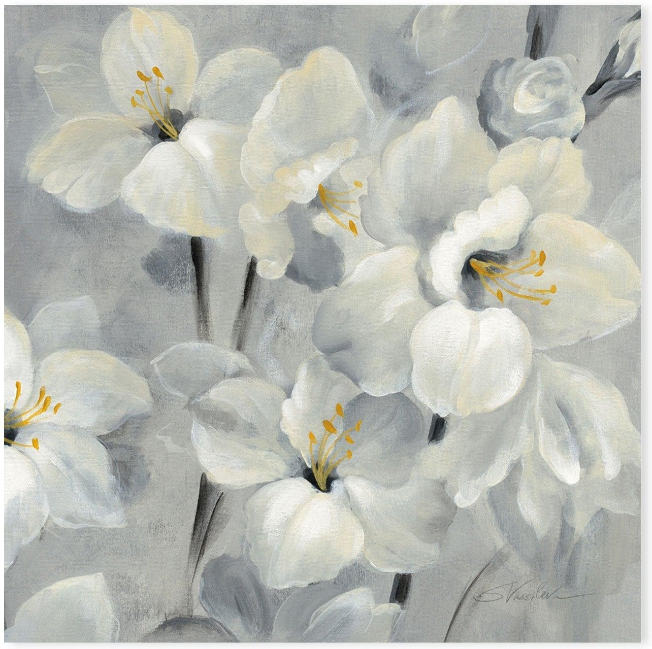 wall-art-print-canvas-poster-framed-Flowers on Grey-by-Silvia Vassileva-Gioia Wall Art