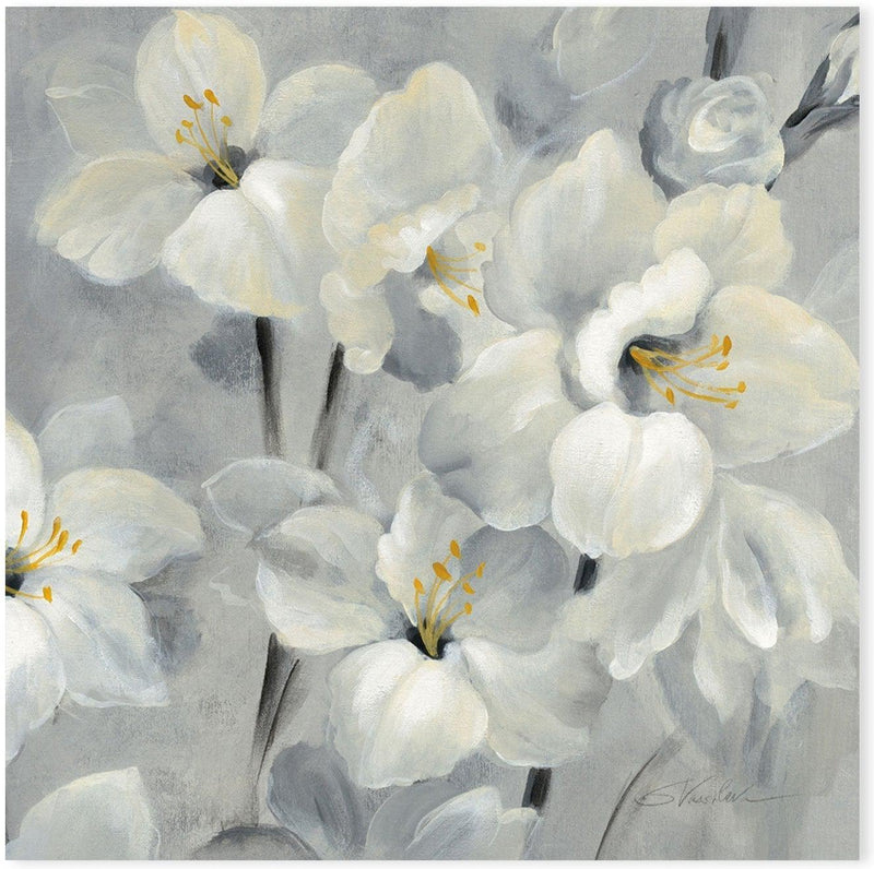 wall-art-print-canvas-poster-framed-Flowers on Grey-by-Silvia Vassileva-Gioia Wall Art