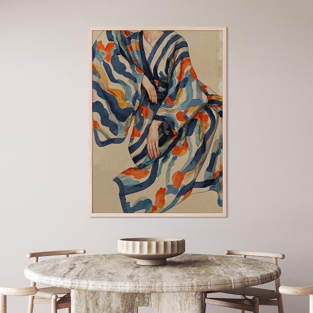 wall-art-print-canvas-poster-framed-Flowing Kimono Patterns-2