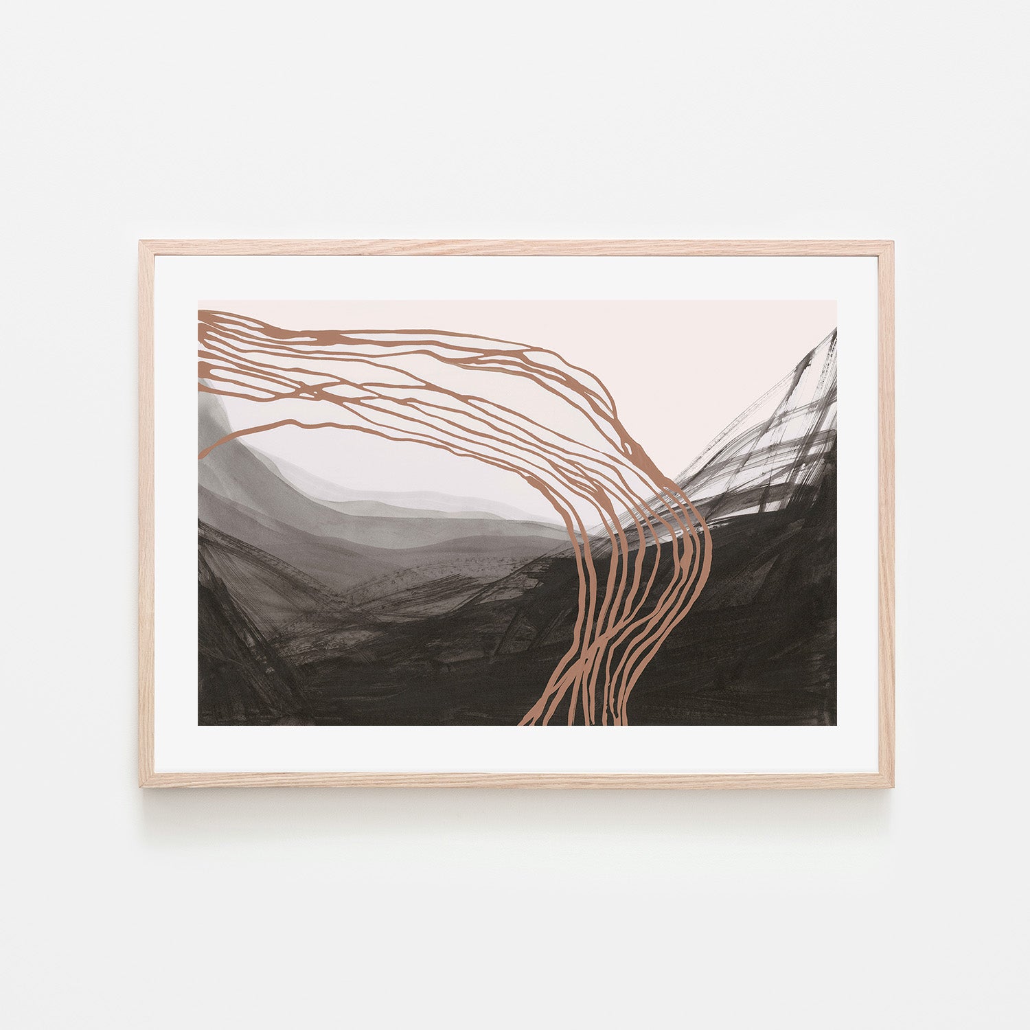 wall-art-print-canvas-poster-framed-Flowing Lines Over Dark Landscape-6