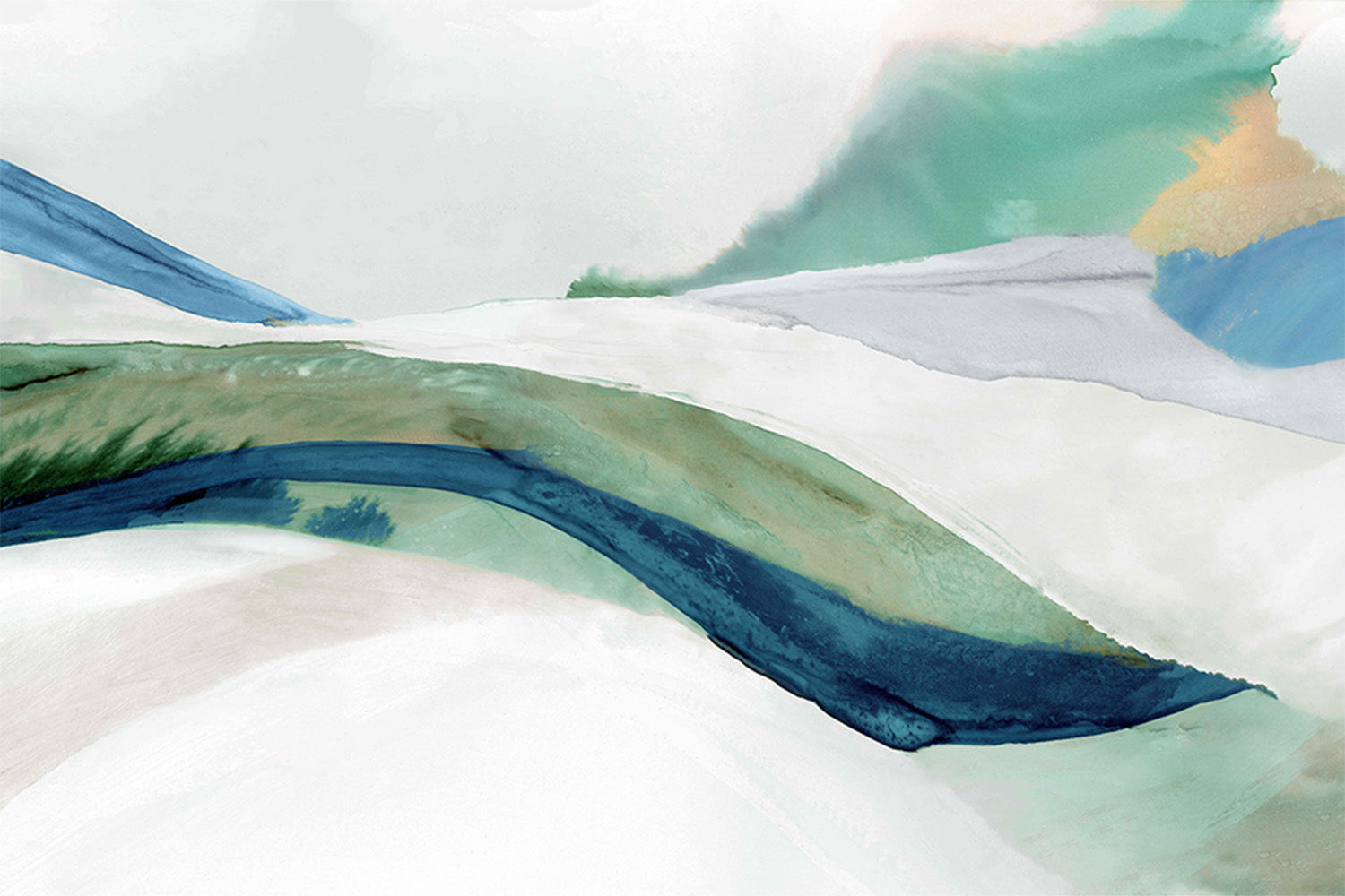 wall-art-print-canvas-poster-framed-Flowing Serenity Over White Hills-1