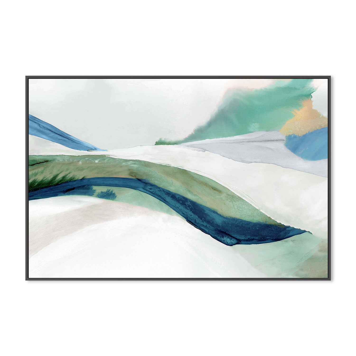wall-art-print-canvas-poster-framed-Flowing Serenity Over White Hills-3
