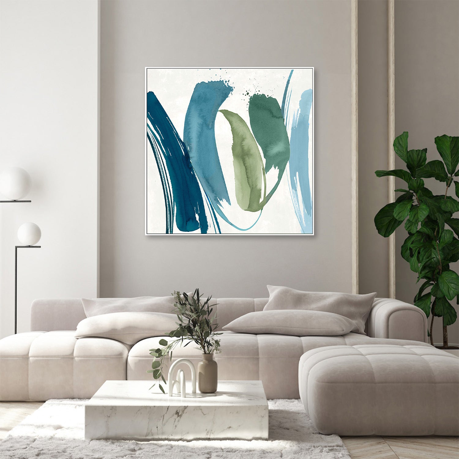 wall-art-print-canvas-poster-framed-Flowing Waves of Serenity, Style B-7