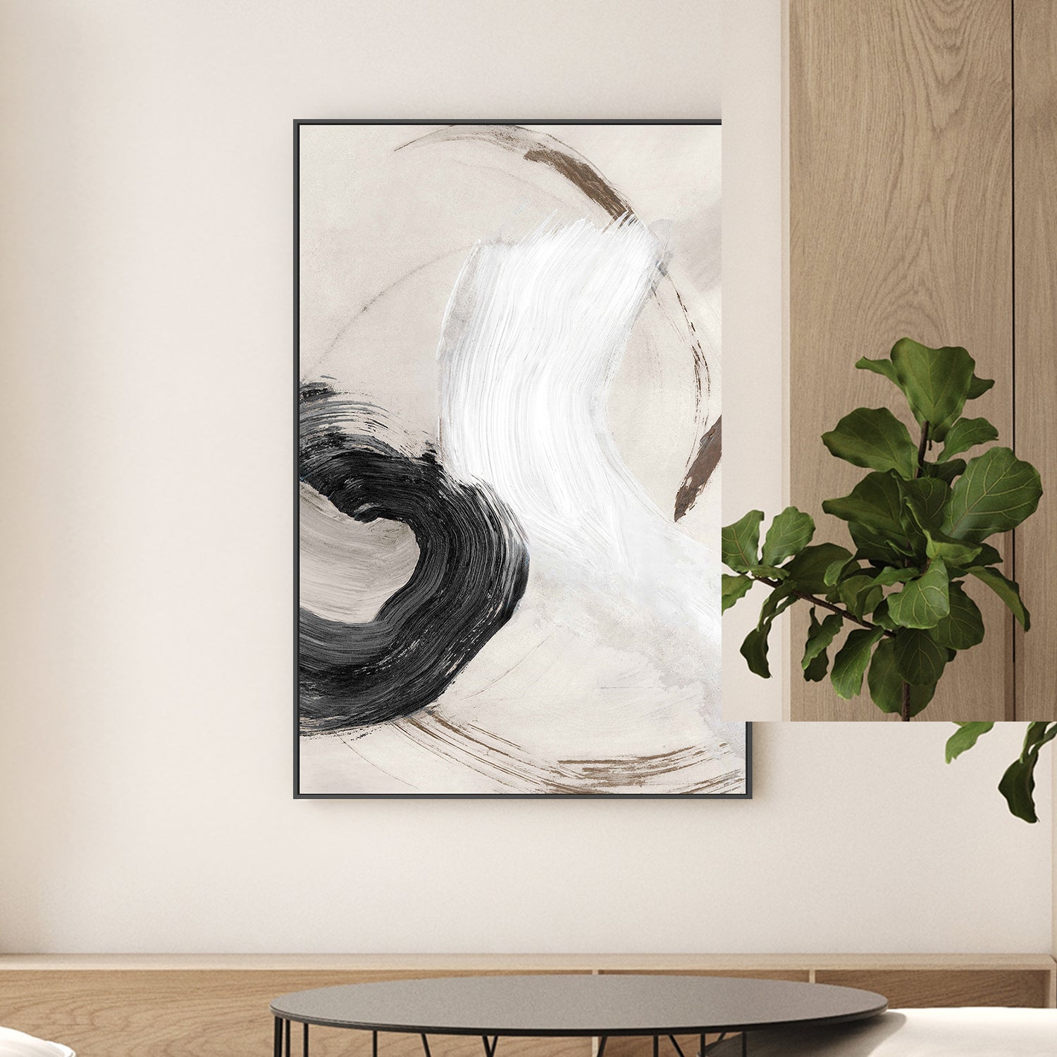 wall-art-print-canvas-poster-framed-Fluid Brushstroke Harmony, Style A-2