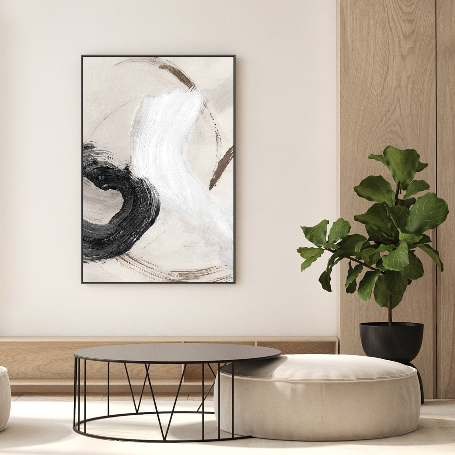 wall-art-print-canvas-poster-framed-Fluid Brushstroke Harmony, Style A-7