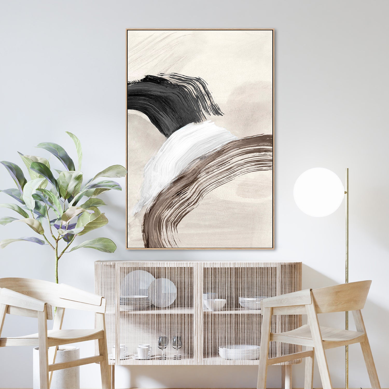 wall-art-print-canvas-poster-framed-Fluid Brushstroke Harmony, Style B-2