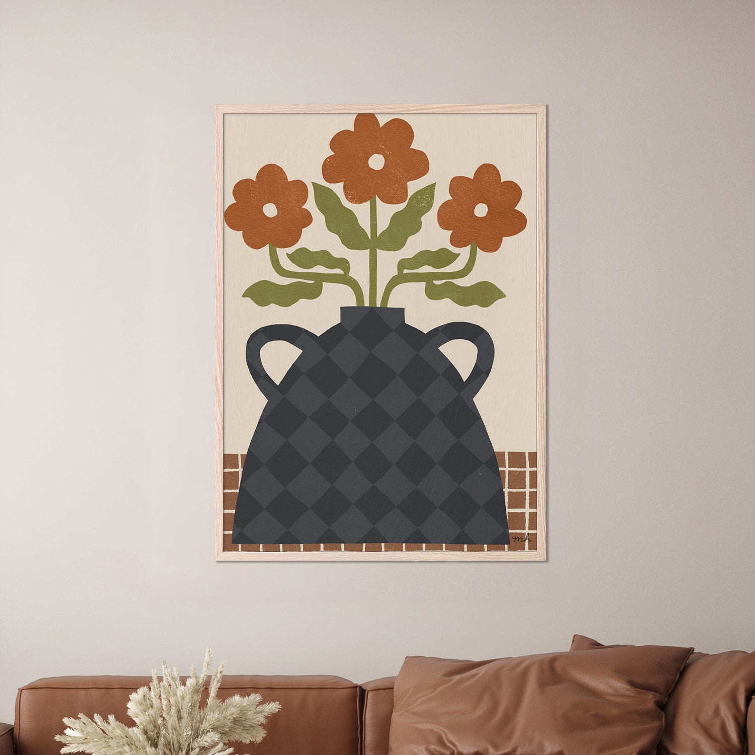 wall-art-print-canvas-poster-framed-Folk Floral, Style B-7