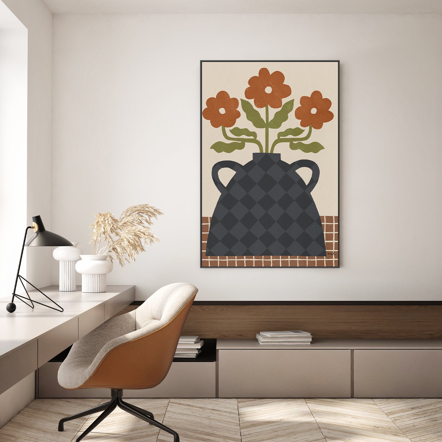 wall-art-print-canvas-poster-framed-Folk Floral, Style B-9