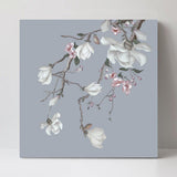 wall-art-print-canvas-poster-framed-Forcasting Spring, Magnolia And Peach Blossom In Blue Background, Style A-by-Gioia Wall Art-Gioia Wall Art