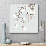 wall-art-print-canvas-poster-framed-Forcasting Spring, Magnolia And Peach Blossom In Pastel Green Background, Style A-by-Gioia Wall Art-Gioia Wall Art