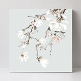 wall-art-print-canvas-poster-framed-Forcasting Spring, Magnolia And Peach Blossom In Pastel Green Background, Style A-by-Gioia Wall Art-Gioia Wall Art
