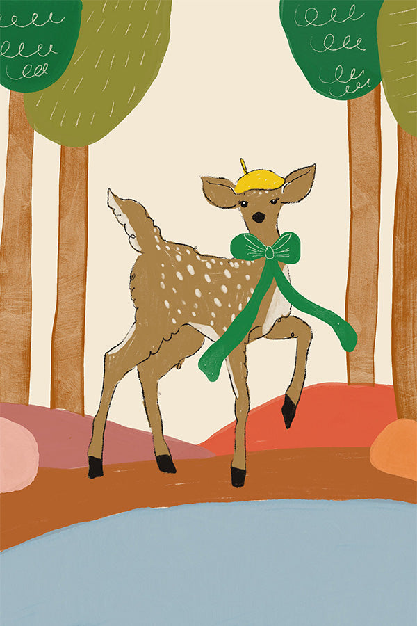 wall-art-print-canvas-poster-framed-Forest Fawn Parade-1