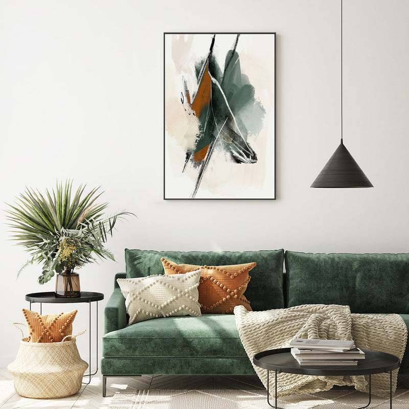 wall-art-print-canvas-poster-framed-Forest Green Abstract, Style B , By Karine Tonial Grimm-GIOIA-WALL-ART