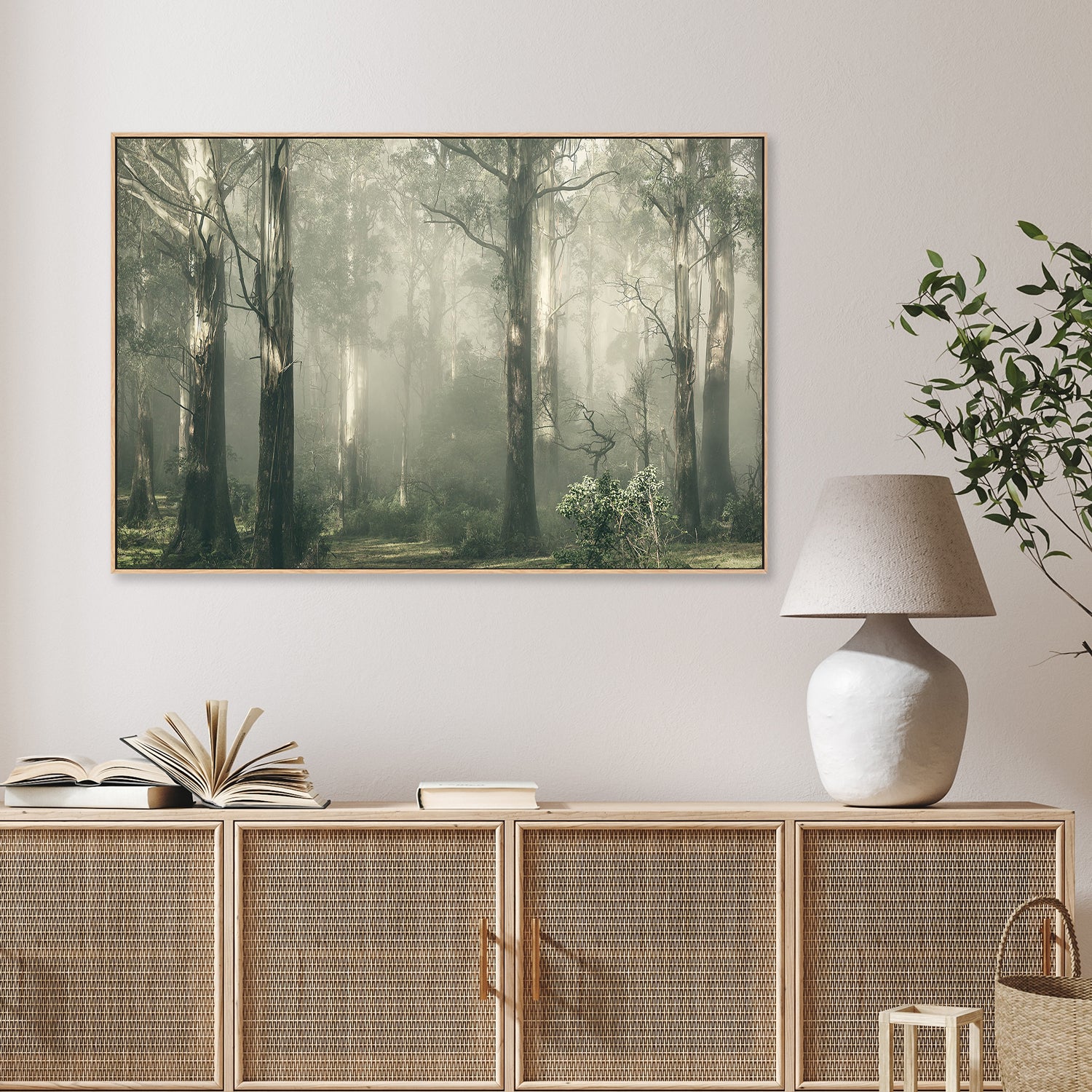 wall-art-print-canvas-poster-framed-Forest Gum Trees on a Foggy Day, Shroud , By Andrew Paranavitana-3