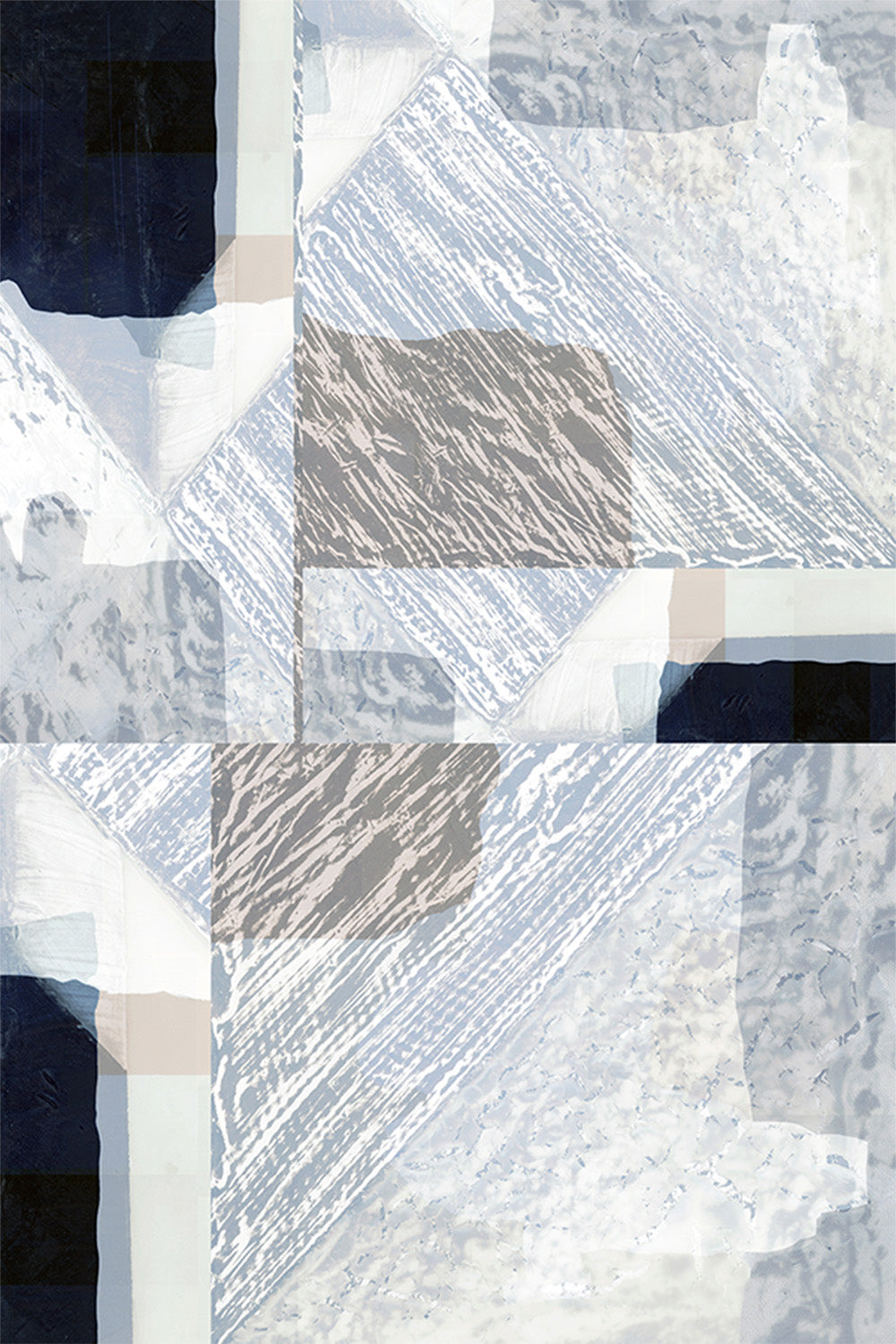 wall-art-print-canvas-poster-framed-Fragmented Form in White-1