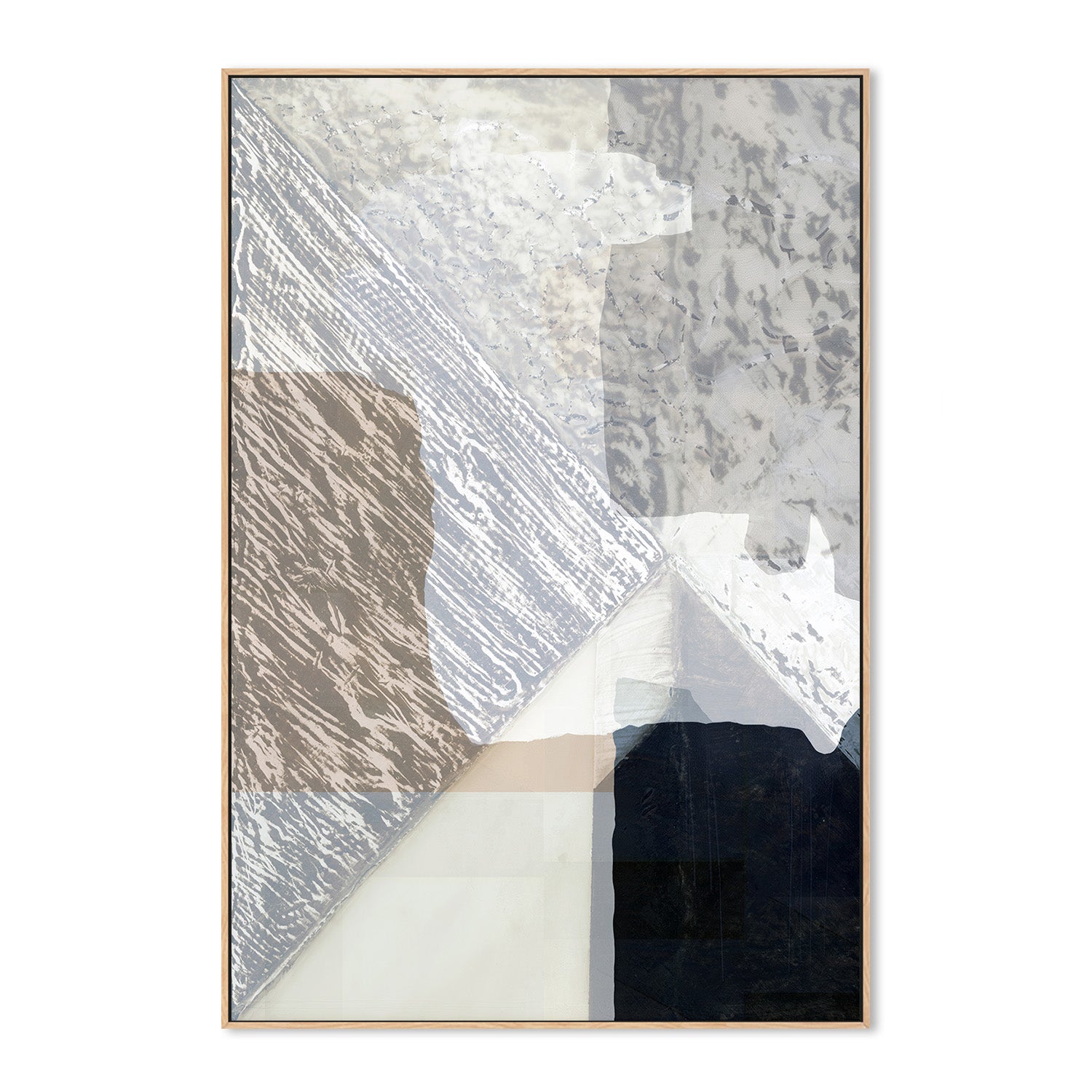 wall-art-print-canvas-poster-framed-Fragmented Form in White, Style A-4