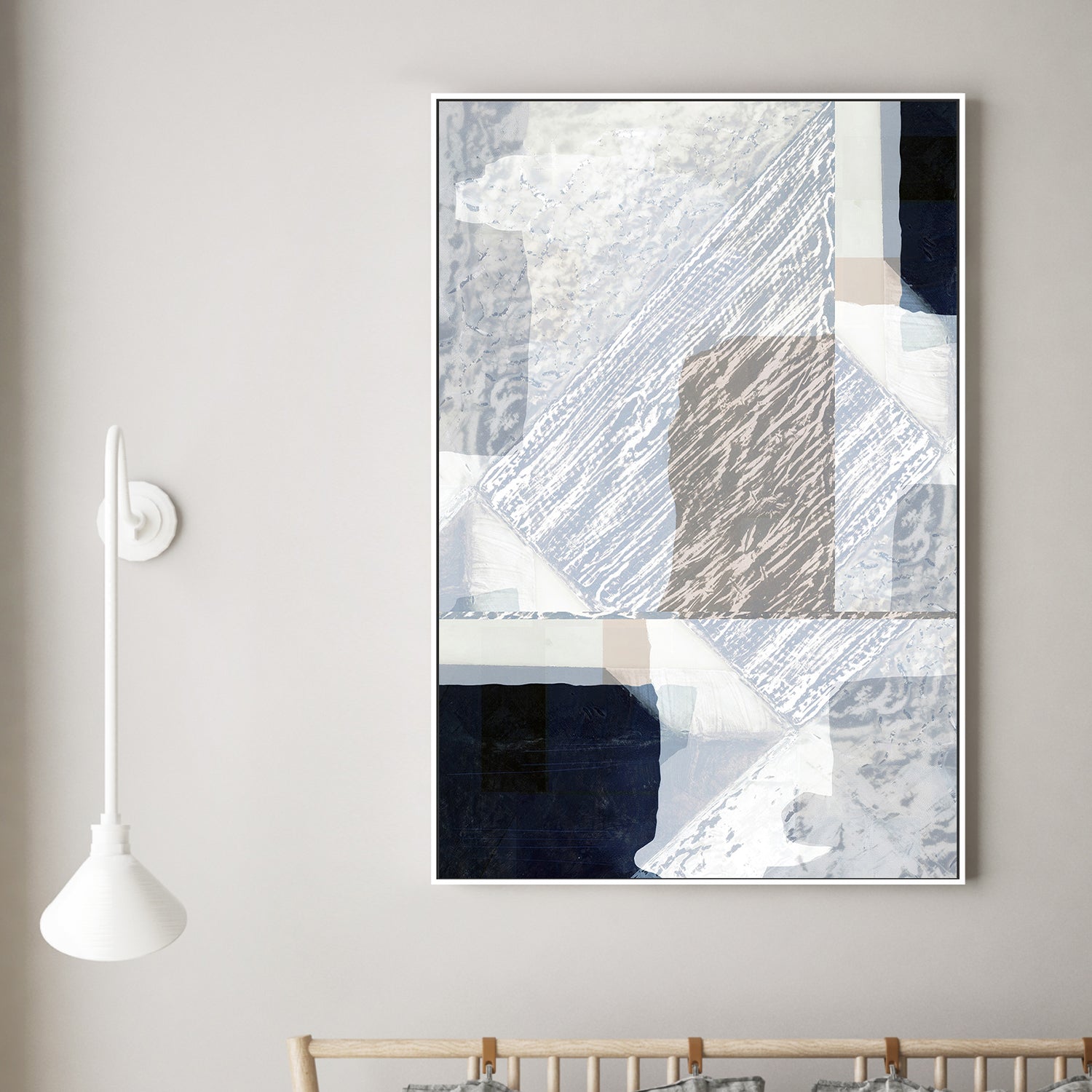 wall-art-print-canvas-poster-framed-Fragmented Form in White, Style B-2