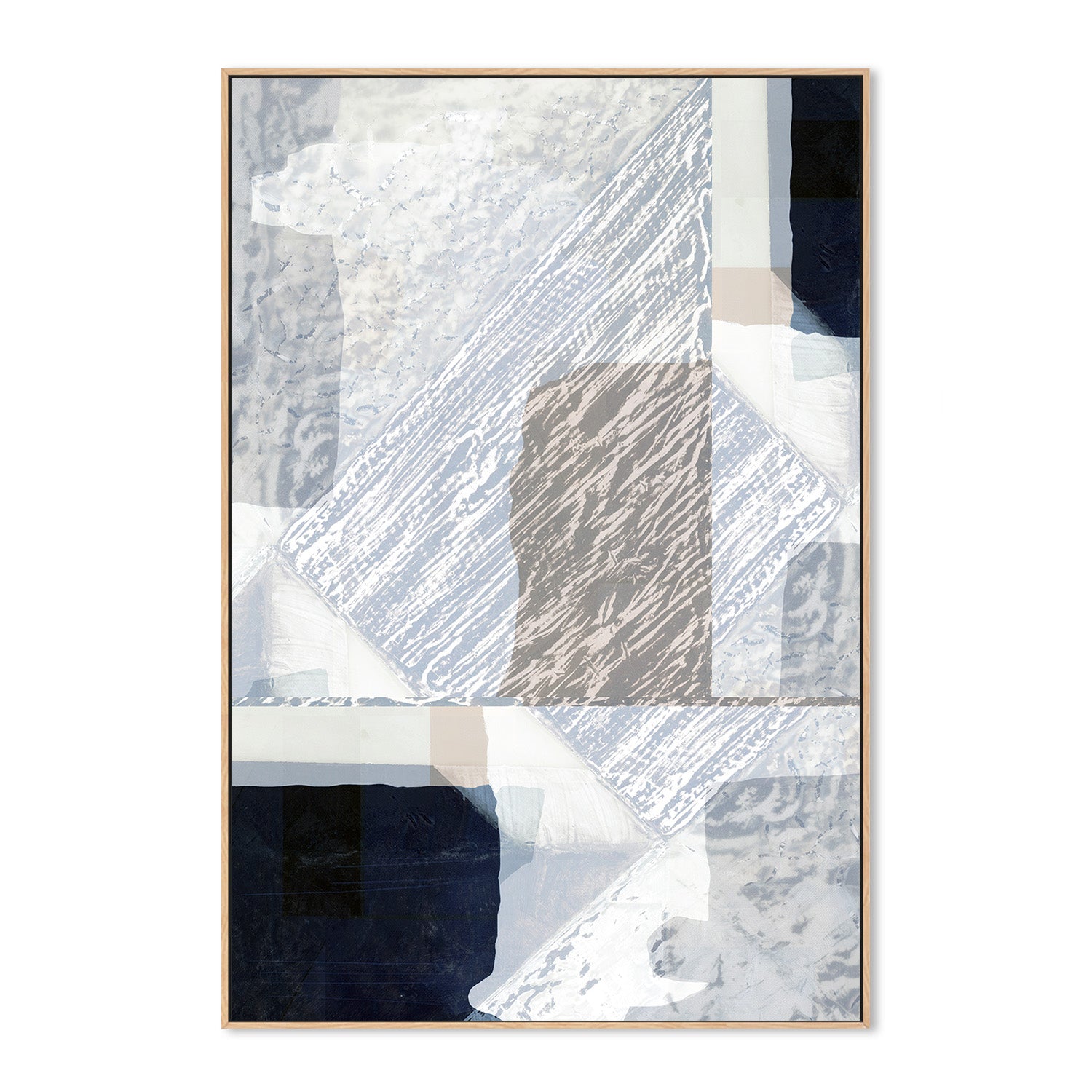 wall-art-print-canvas-poster-framed-Fragmented Form in White, Style B-4