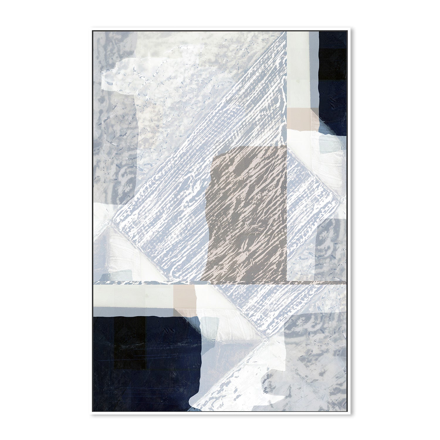 wall-art-print-canvas-poster-framed-Fragmented Form in White, Style B-5