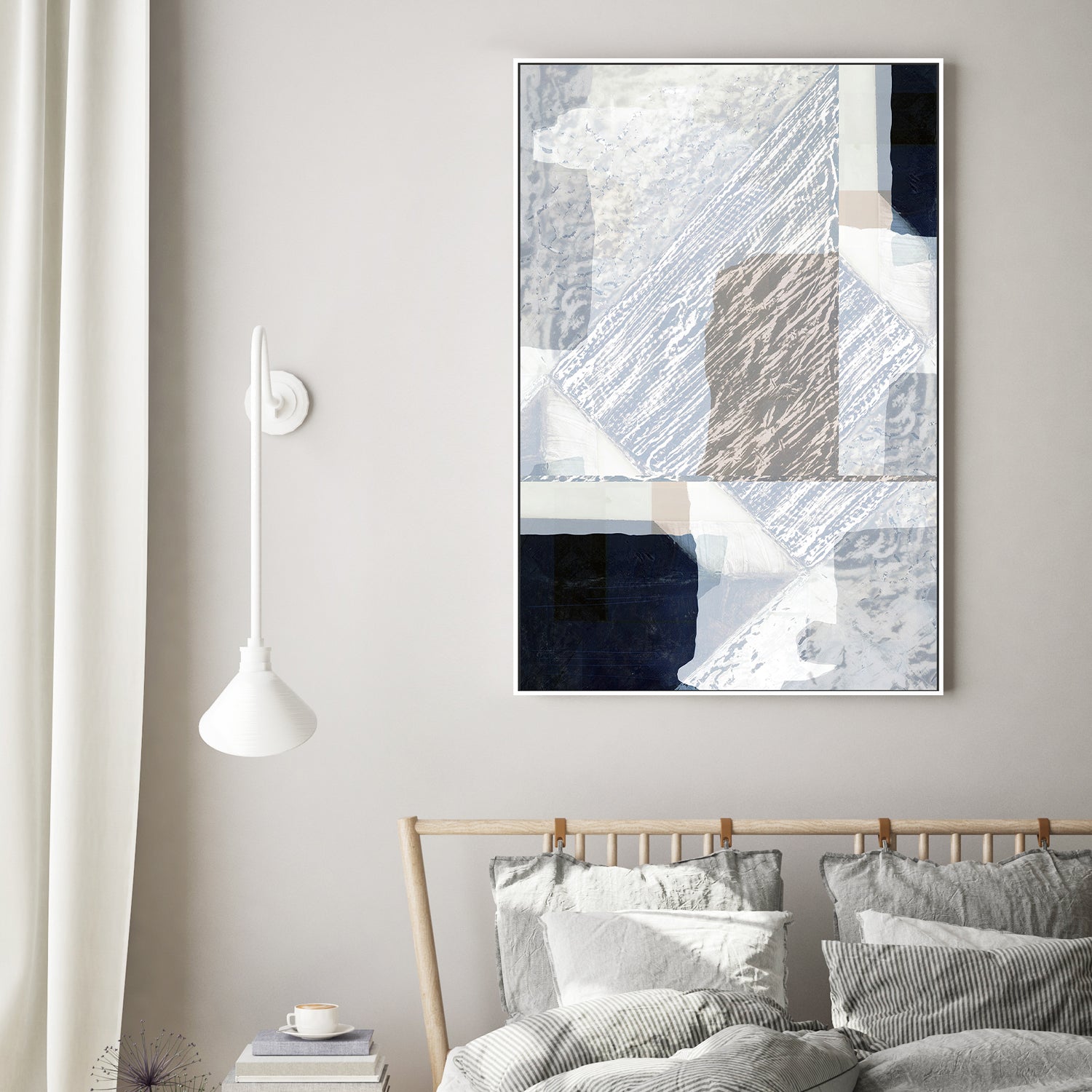 wall-art-print-canvas-poster-framed-Fragmented Form in White, Style B-7