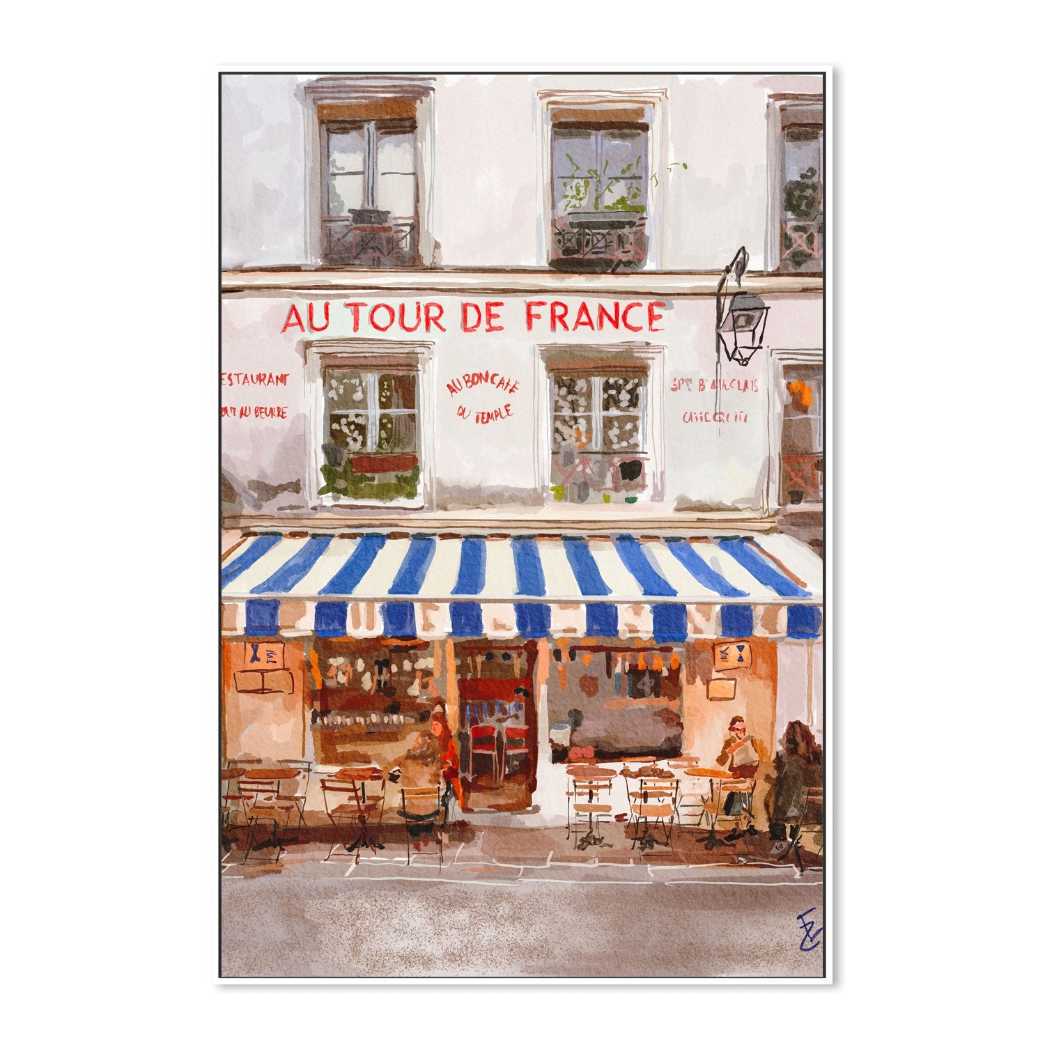 French Bistro , By Ekaterina Zagorska,Wall Art Canvas Print,