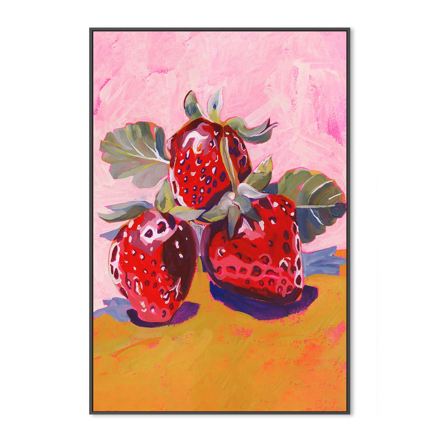 wall-art-print-canvas-poster-framed-Fresh Paintainly Strawberries-3