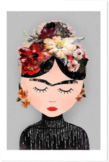 wall-art-print-canvas-poster-framed-Frida, Grey Version , By Treechild-GIOIA-WALL-ART
