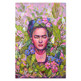 wall-art-print-canvas-poster-framed-Frida Kahlo Floral Portrait, Style C-by-Ekaterina Prisich-Gioia Wall Art