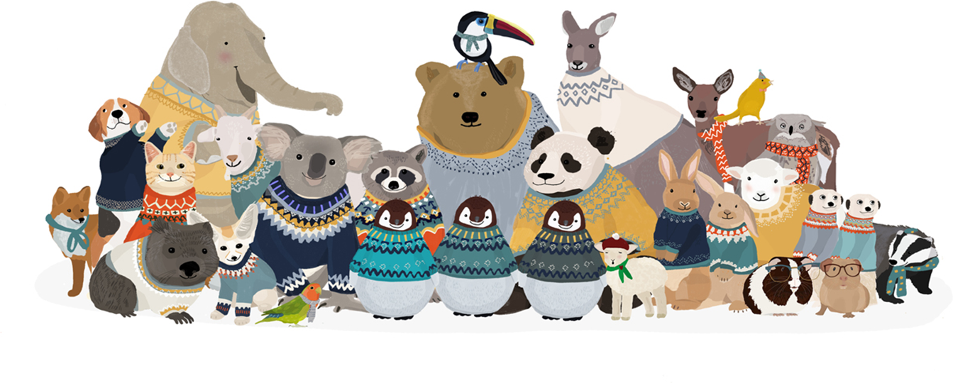 wall-art-print-canvas-poster-framed-Friends In Jumpers, By Hanna Melin-GIOIA-WALL-ART